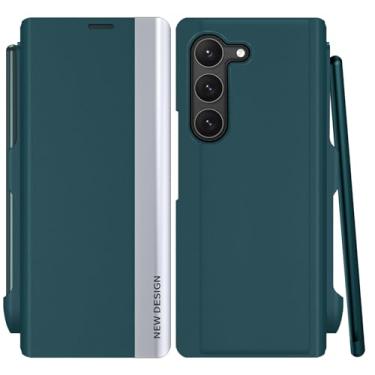 Imagem de Capa protetora para Samsung Galaxy Z Fold 6 com S Pen e protetor de tela integrado, suporte de carregamento sem fio à prova de choque para Samsung Z Fold 6 5g (verde)
