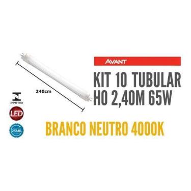 Imagem de Kit 10 Lampada Led Tubular Ho 65w 2,40mt Branco Neutro - DHLED, 4000K 
