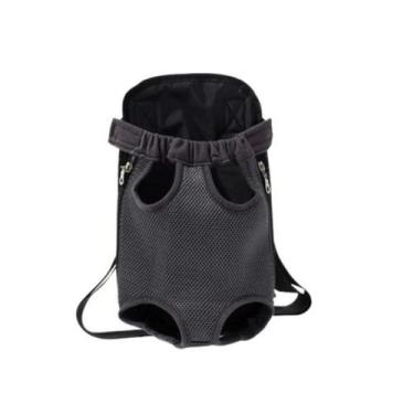 Imagem de Mochila Bolsa Canguru Transporte De Pet Cachorro Gatos Preto Rosa - No