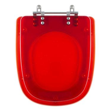 Imagem de Assento Sanitario Poliester Ibiza Vermelho Transparente Para Vaso Incepa