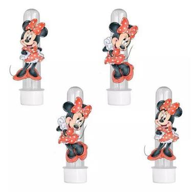 Imagem de 20 Tubetes 3d Personalizado Lembrancinha Minnie Vermelha Aquarela - Ba