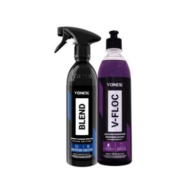 Imagem de Kit Vonixx Shampoo Concentrado VFloc 500ml E Cera Blend Black Spray Ca