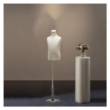 Imagem de Manequim de costura infantil manequim corpo tronco idade 2-9 crianças vestido forma com base circular de madeira, altura ajustável crianças alfaiates manequim para exibição de roupas, A, 80#