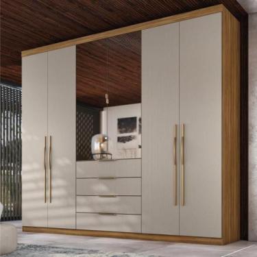 Imagem de Guarda Roupa Casal 6 Portas Com Espelho e 4 Gavetas Jersey - Demóbile,