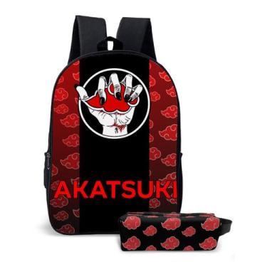 Imagem de Mochila Volta as Aulas Anime Nuvem Vermelha Justu Naru Fãs Faculdade T