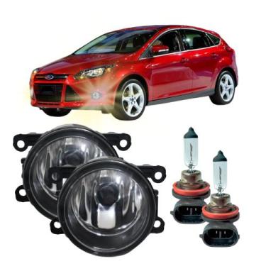 Imagem de Par Farol Auxiliar Neblina Lente em Vidro + Lâmpadas H11 Ford Focus 20