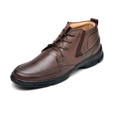 Imagem de Bota Casual Masculina Couro Anatômica Macia Confortável - Rubim Calçad