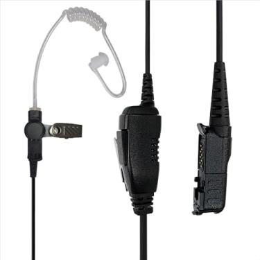 Imagem de MONICONA Fone de ouvido R5 XPR3300E com microfone compatível com rádios Motorola XPR3300 XPR3500E DEP570 DP2600E MTP3250 DP3441E, fone de ouvido de tubo acústico transparente com microfone PTT e clipe