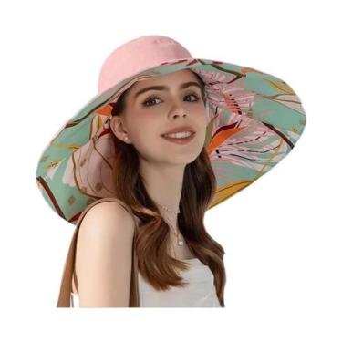 Imagem de Chapéu Balde Dupla Face Feminino - Proteção Solar Respirável para Verã