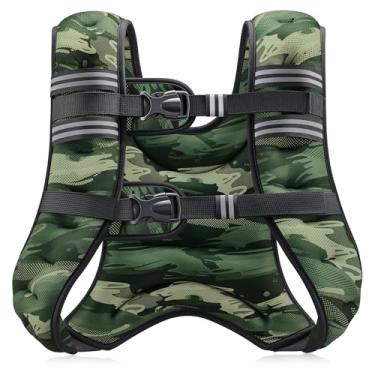 Imagem de ZELUS Colete pesado, 2,7 kg/3,6 kg/5,4 kg/7,3 kg/9,1 kg/11,3 kg/13,6 kg, colete de peso para homens e mulheres com bolso de armazenamento e tiras refletivas para treino, treinamento de força, corrida