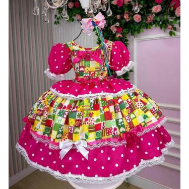 Imagem de Vestido Junino Mimadine Luxo Roberta Julino Florido Quadrilha São João