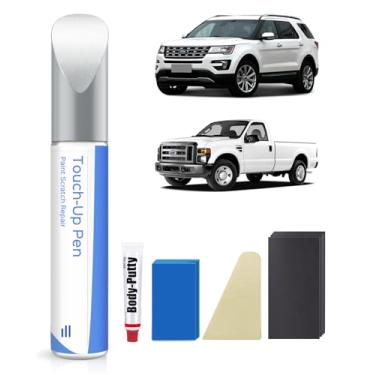 Imagem de PARTS4EV Oxford White (YZ/Z1/M6887) Kit de reparo de tinta de retoque compatível com Ford - Kit DIY combina exatamente lascas e cortes
