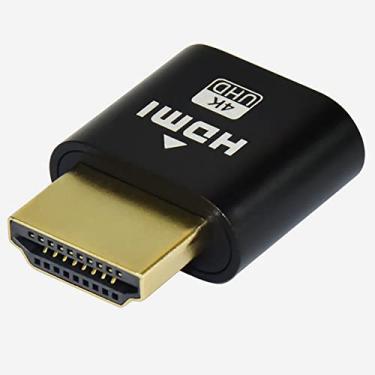 Imagem de WLGQ Plugue virtual HDMI 4K de carga fictícia de alta resolução, emulador de monitor virtual de próxima geração, adaptador de exibição sem cabeça (cor preta - 1 peça)