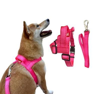 Imagem de Conjunto Peitoral estilo Pontilhado com Guia para Cachorro - Canadá K9