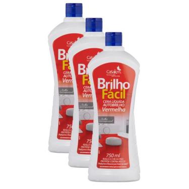 Imagem de 3 Autobrilho Brilho Fácil Vermelha Líquida Em Frasco 750ml - BRILHO FA