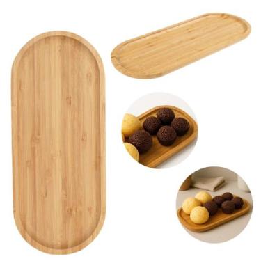 Imagem de Bandeja em Bambu 24cm Natural Decoração Lavabo Luxo - Lyor