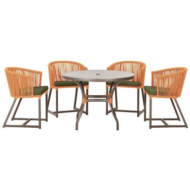Imagem de Mesa com 4 Cadeiras de Jantar Roma 100cm e Noronha em Aluminío