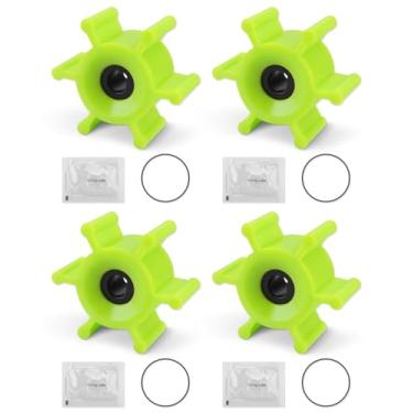 Imagem de Impulsor de poliuretano 4PC 6303-0007-P com kit de anel de vedação e substituição de lubrificação adequado para bombas de lastro de wakeboard e barco de esqui Jabsco