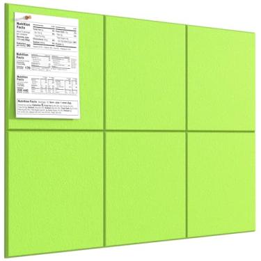 Imagem de MaxGear Quadro grande de cortiça para parede de 91 cm x 61 cm, quadro de avisos verde fruta, pacote com 6 azulejos de parede de feltro com alfinetes, placas de cortiça para escritório, quadro de pinos