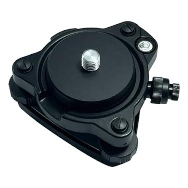Imagem de SMAJAYU Tribrach com Plummet óptico e adaptador fixo, diâmetro 60 mm, parafuso giratório de montagem 5/8 pol. X 11 para equipamento de levantamento RTK estação base GPS GNSS fácil de instalar, fácil