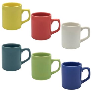 Imagem de Conjunto De Xicara Coloridas De Cerâmica 85ml 6 Peças