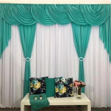 Imagem de Cortina Sedução Para Varão Em Malha 3,00m X 2,60m Sala Quarto - Verde