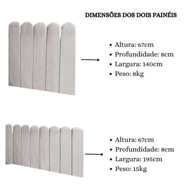 Imagem de Cabeceira Painel Cama Casal Box Nuvem Suede Sandy 140 Cm :cinza Claro