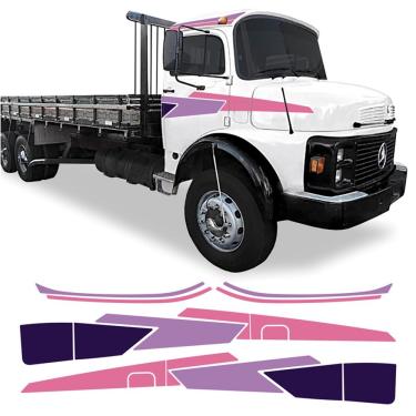 Imagem de Adesivo Faixa Lateral Mercedes Mb 1113 1313 1513 Cor Roxo