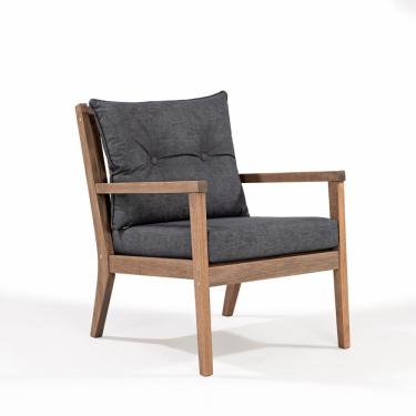 Imagem de Poltrona Para Jardim Em Madeira Maciça Riade Stain Castanho-preto