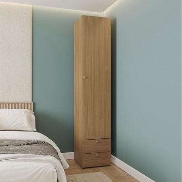 Imagem de Guarda-roupa 2 Módulos 1 Porta 3 Prateleiras 2 Gavetas Frame Cabecasa madeiramadeira Acácia