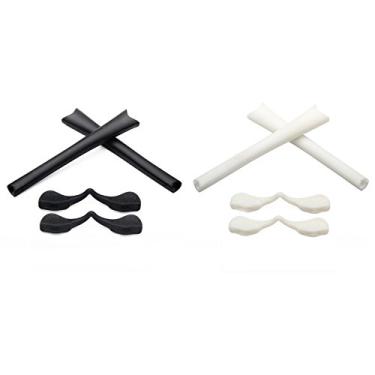 Imagem de Eye Opening Stuff 2 pares de kits de reposição para óculos de sol Oakley Radar Path/Range/Pitch/Edge OO9184 - preto e branco