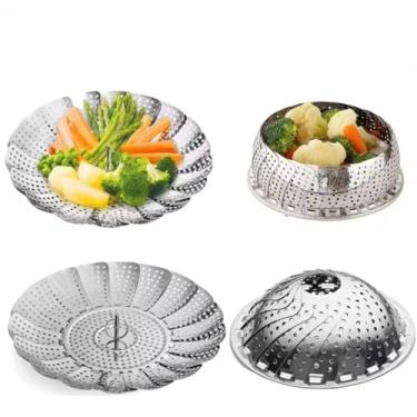 Imagem de Kit Escorredor Macarrão Inox Grande Lavar Arroz Massas Legumes e Frutas Ralador Peneira Aço Inoxidavel(Cesto de Cozimento a Vapor)