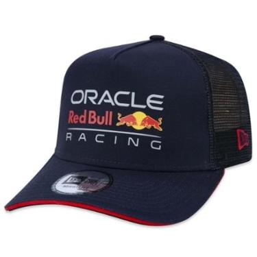Imagem de Boné New Era Red Bull Racing Essential Aframe Trucker Aba Curva Snapback 9Forty 2023 Masculino-Masculino