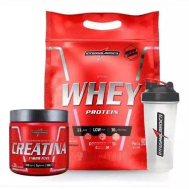 Imagem de Kit Nutri Whey Protein 900g + Creatina 300g Fuel + Coqueteleira 600ml 