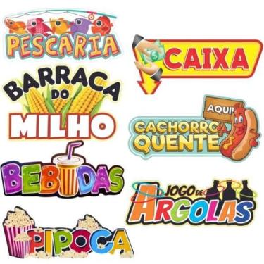 Imagem de Kit 7 Placa De Bebida Comida Para Festa Julina Junina Arráia - Toys