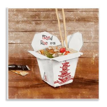 Imagem de Stupell Industries Design artístico de placa de parede de caixa de arroz frito por Juliet Rose Philips, 12 x 12