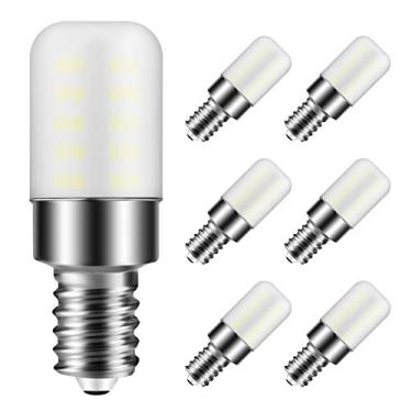 Imagem de Lâmpada LED E12 3W T6 E12 Base de candelabro C7 Lâmpada branca quente 3000K 120V 25W Substituição incandescente para lustres, iluminação natal, ventilador de teto, tambor de secadora, geladeira, luz noturna (pacote com 6)
