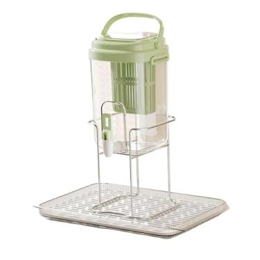 Imagem de Fenteer Refrigerador Beverage Dispenser Beverage Barrel com de água para limonada, Verde