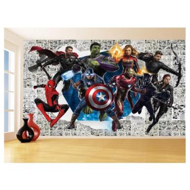 Imagem de Papel De Parede 3D Heróis Página Quadrinhos Hq 3,5M Nhma173 - Você Dec