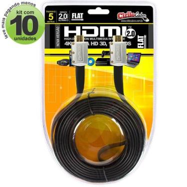 Imagem de Cabos Hdmi 2.0 Flat Desmontável - 5 Mt Kit 10 - Cirilo Cabos