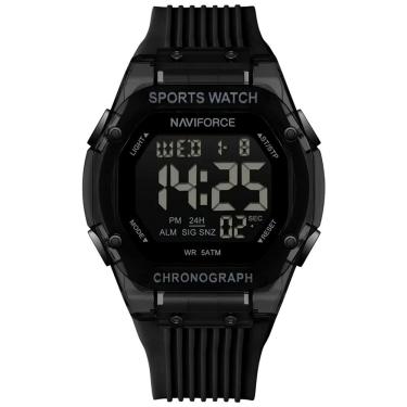Imagem de Relógio Digital Esportivo Luminoso Pulseira De Silicone 50m à Prova D'água Preto