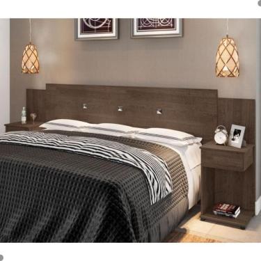 Imagem de Cabeceira para Cama Box Bruna Casal Queen King MDF MDP Café Casa H