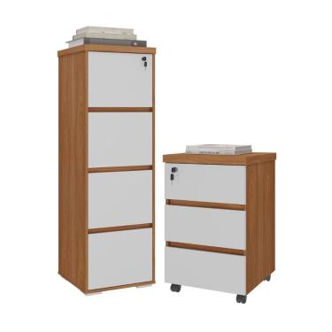 Imagem de Arquivo 4 Gavetas E Gaveteiro Tuvalu Freijó Branco