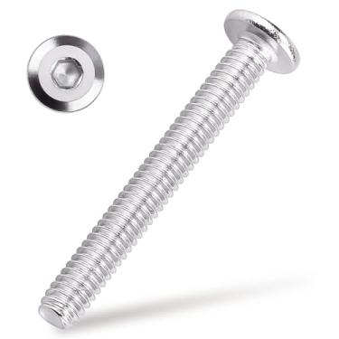 Imagem de Parafusos de cabeça sextavada M6-1,0 x 45 mm, aço inoxidável 304 18-8, parafusos de máquina escareados planos para móveis, encadernação, máquinas, automotivo, projetos DIY, 25 peças