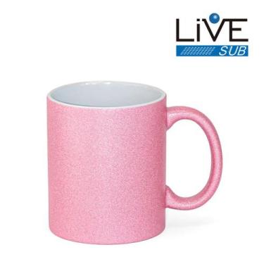 Imagem de Caneca ceramica - 325 ml - glitter - Subliarte Sublimação, ROSA