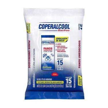 Imagem de Lenços Umedecidos Álcool 70 Bacfree Clássico Embalagem de Bolso 15 Len