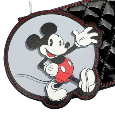 Imagem de Bioworld Carteira de cartão acolchoada com círculo do personagem Mickey Mouse da Disney - preta, OSFA, Círculo Mickey Mouse preto, OSFA
