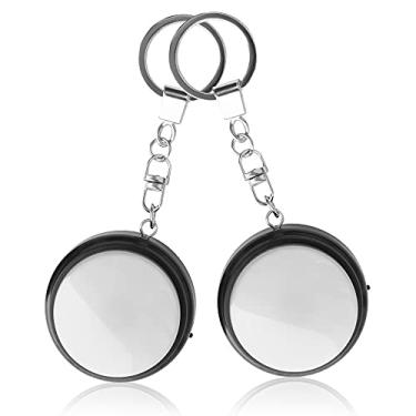 Imagem de Botão de fala gravável com chaveiro, botão de som de tempo de gravação de voz dos anos 20, botões engraçados, grave suas próprias palavras, pacote com 2 - branco e preto (bateria incluída)