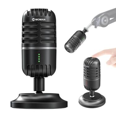 Imagem de MOMAN Microfone USB, microfone condensador de mesa EMP para PC para gravação de podcasts, jogos, zoom, reunião, YouTube, ASMR, curso de conferência online, USB-podcast-streaming, microfone de computador
