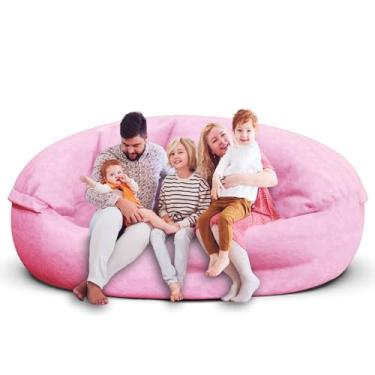 Imagem de Cadeiras de pufe para adultos de 2,8 m, poltronas macias para quarto de adolescentes e meninas, bolsa de feijão redonda confortável e fofa para crianças removíveis, capa de sofá para cadeira de